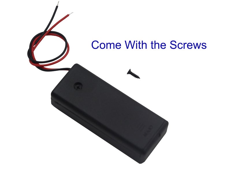 LampVPath 5Pcs 2 AAA Battery Holder with Switch, 2X 1.5V AAA Battery Holder Case with Wire Leads and ON/Off Switch(5 Pack) - Image 5